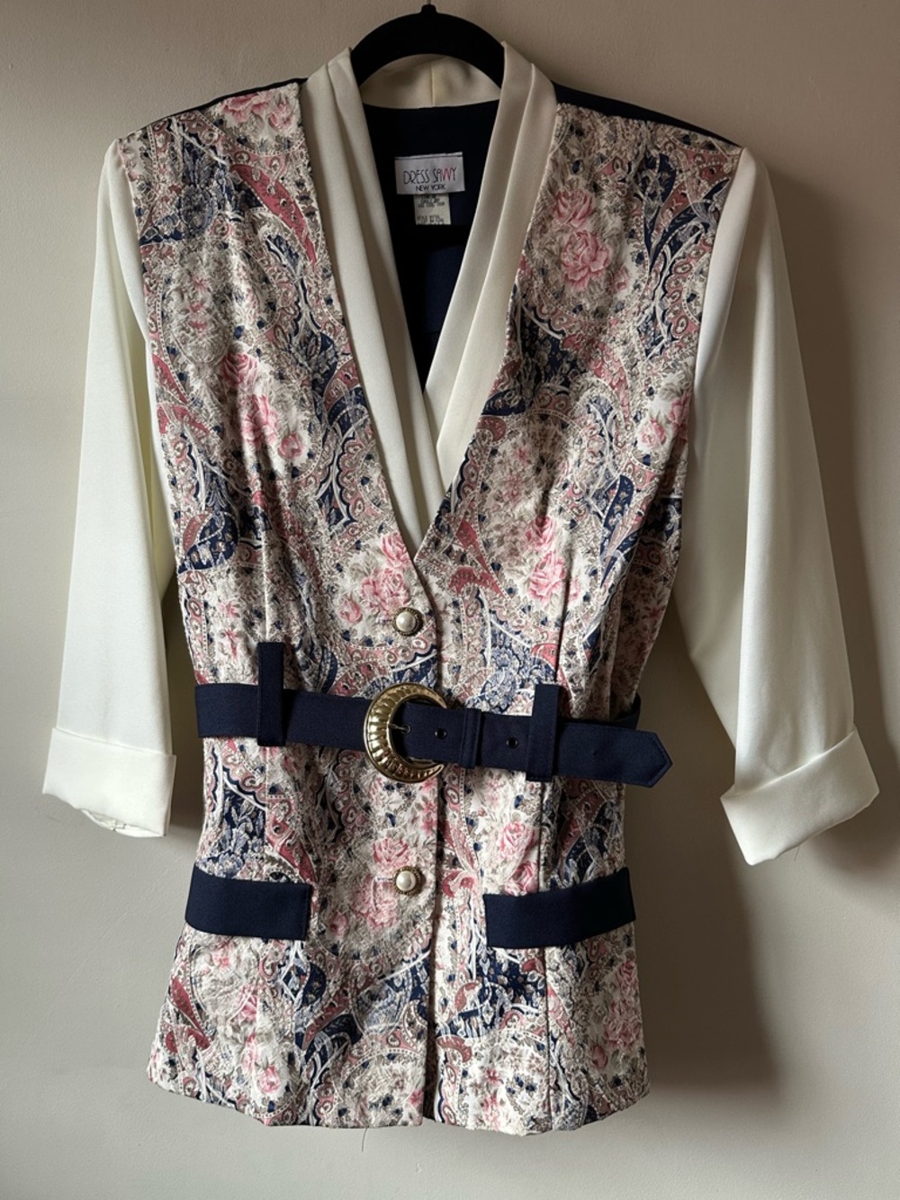 Vintage 90s Tapestry Belted Blouse Dress Savvy